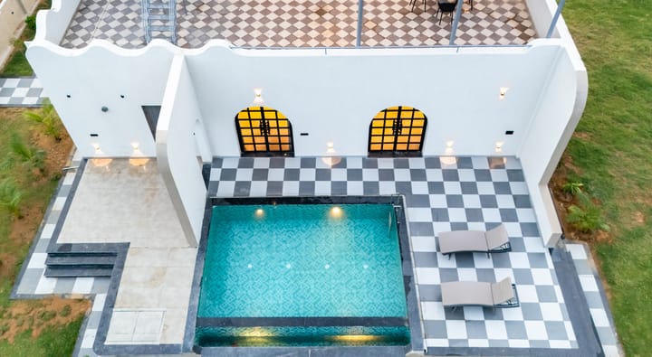 Belvedere Villa | Chic 4-BHK Retreat with Pool, Bar & Landscaped Garden