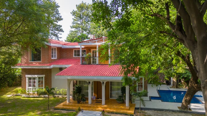 Varsha Greens | A 4-BHK Retreat on 0.8-Acre Land with Private Pool, Lush Garden & Outdoor Patios