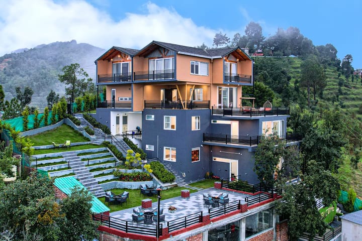 Trio’s Top | Hilltop Pet-friendly 2-BHK with Shared Sit-out Area, Stepped Garden & Hill Views