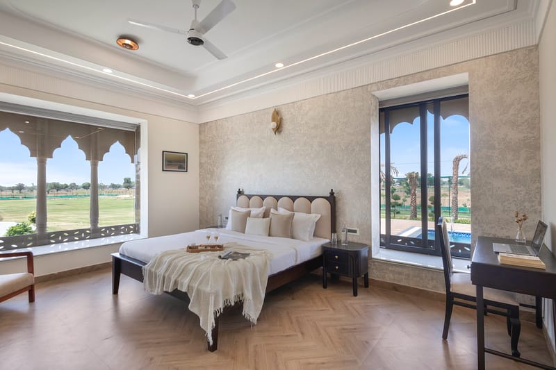 Nirvana Farms |  Heritage-Style 5-BHK Farmhouse with Private Pool, Lounge Area and Garden – photo 15