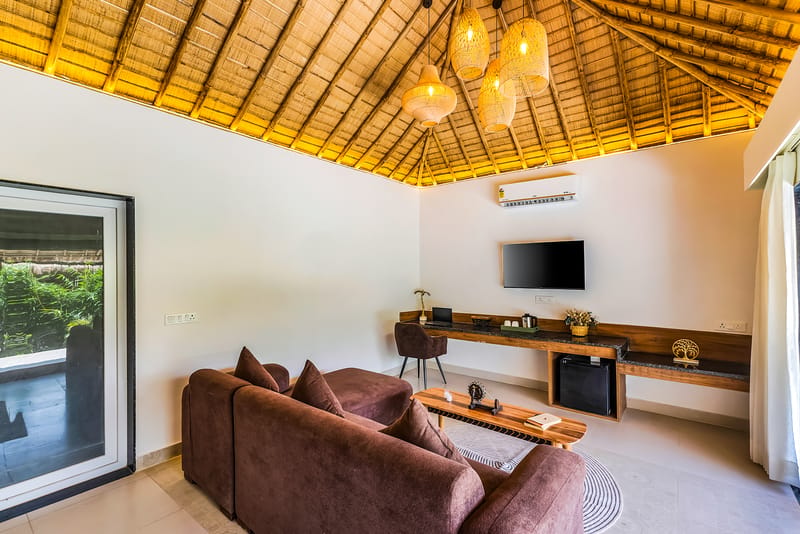 Kimaya Kove | Hut-Style Cottage with Open-Air Shower, Shared Pool, Restaurant, and Garden in Boutique Resort – photo 7