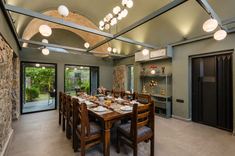 Stone Age Home | 4-BHK Stone Retreat with Private Pool, Garden, Gazebo, Terrace, & Open-Air Dining – photo 11