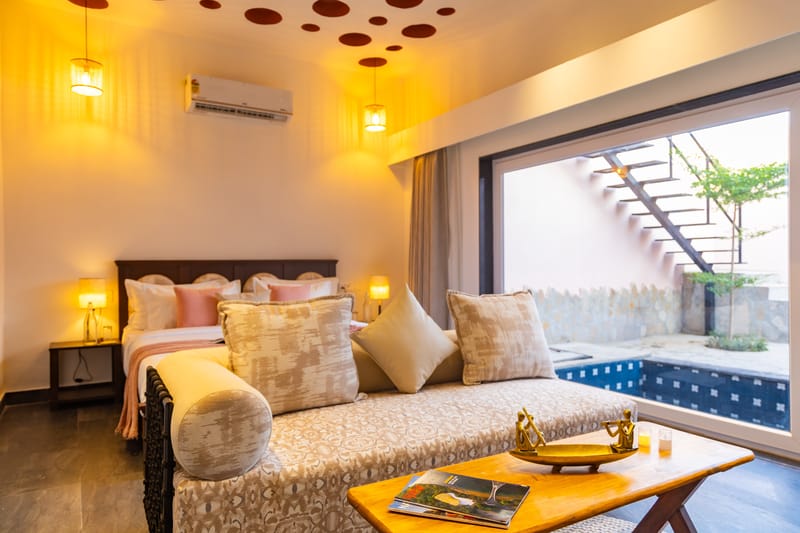 Kimaya Azora | Luxe Suite with Private Plunge Pool, Shared Pool, Restaurant, and Garden in Boutique Resort – photo 4