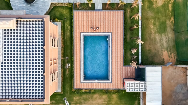 Nirvana Farms |  Heritage-Style 5-BHK Farmhouse with Private Pool, Lounge Area and Garden – photo 36