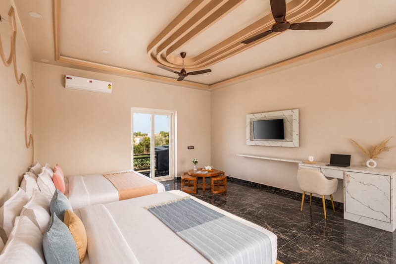 Gold Palm Macaroon | Family Suite in a Serene Resort with Shared Pool, Dining, & Garden | Near Popular Tourist Attractions – photo 10