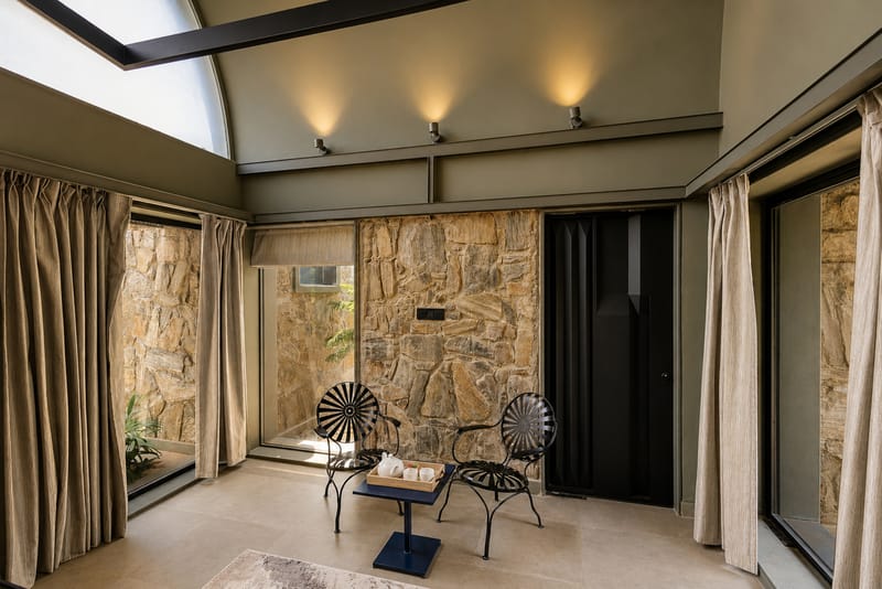 Stone Age Home | 4-BHK Stone Retreat with Private Pool, Garden, Gazebo, Terrace, & Open-Air Dining – photo 25