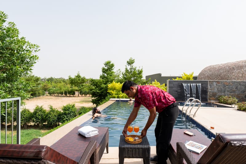 Stone Age Home | 4-BHK Stone Retreat with Private Pool, Garden, Gazebo, Terrace, & Open-Air Dining – photo 34
