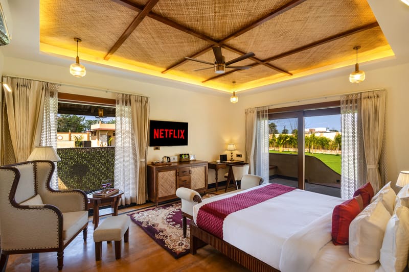 Tiger Cave Suite | 1-Room with Private Pool, Sit-out area, Shared Pool & Garden on Main Ranthambore Road | Pet-Friendly – photo 17