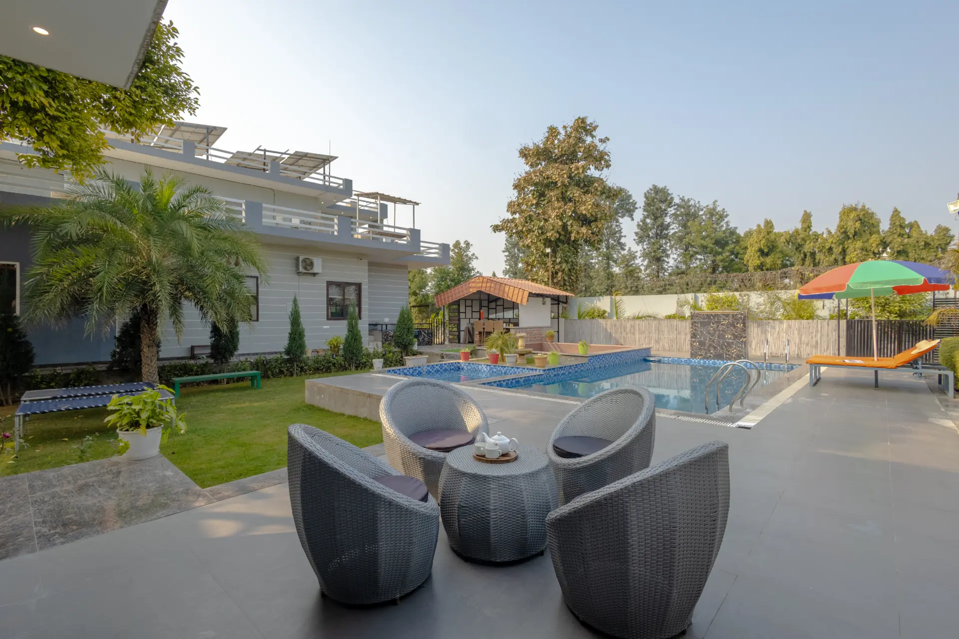 Aarul Farm | 1 Acre Pet-friendly 4-BHK With Pvt Pool, Gazebos & Game Zone - Image 3