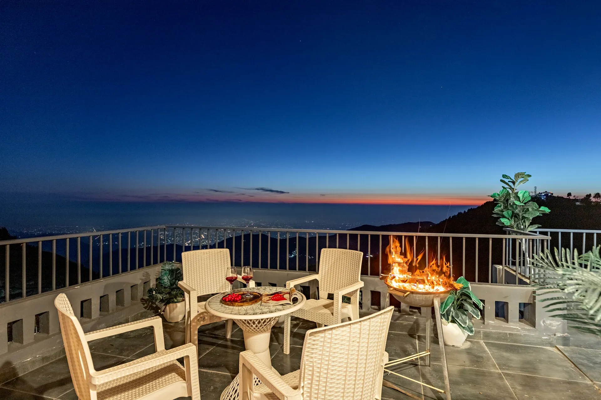 Evara | Serene Pet-friendly 4-BHK Hill Retreat With Balcony, Fireplace & Scenic Views