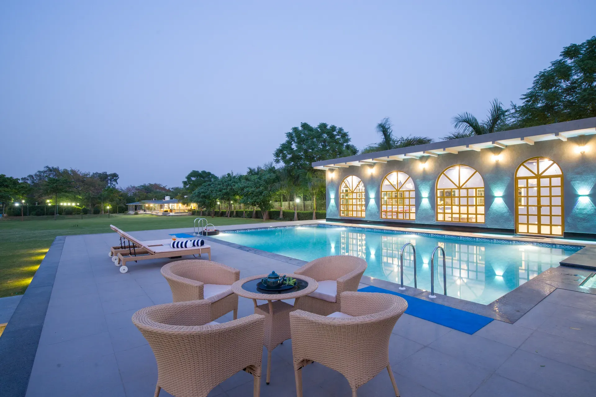 Enchantia | Pet-friendly 6-BHK Retreat With Private Pool, Garden & Party Hall