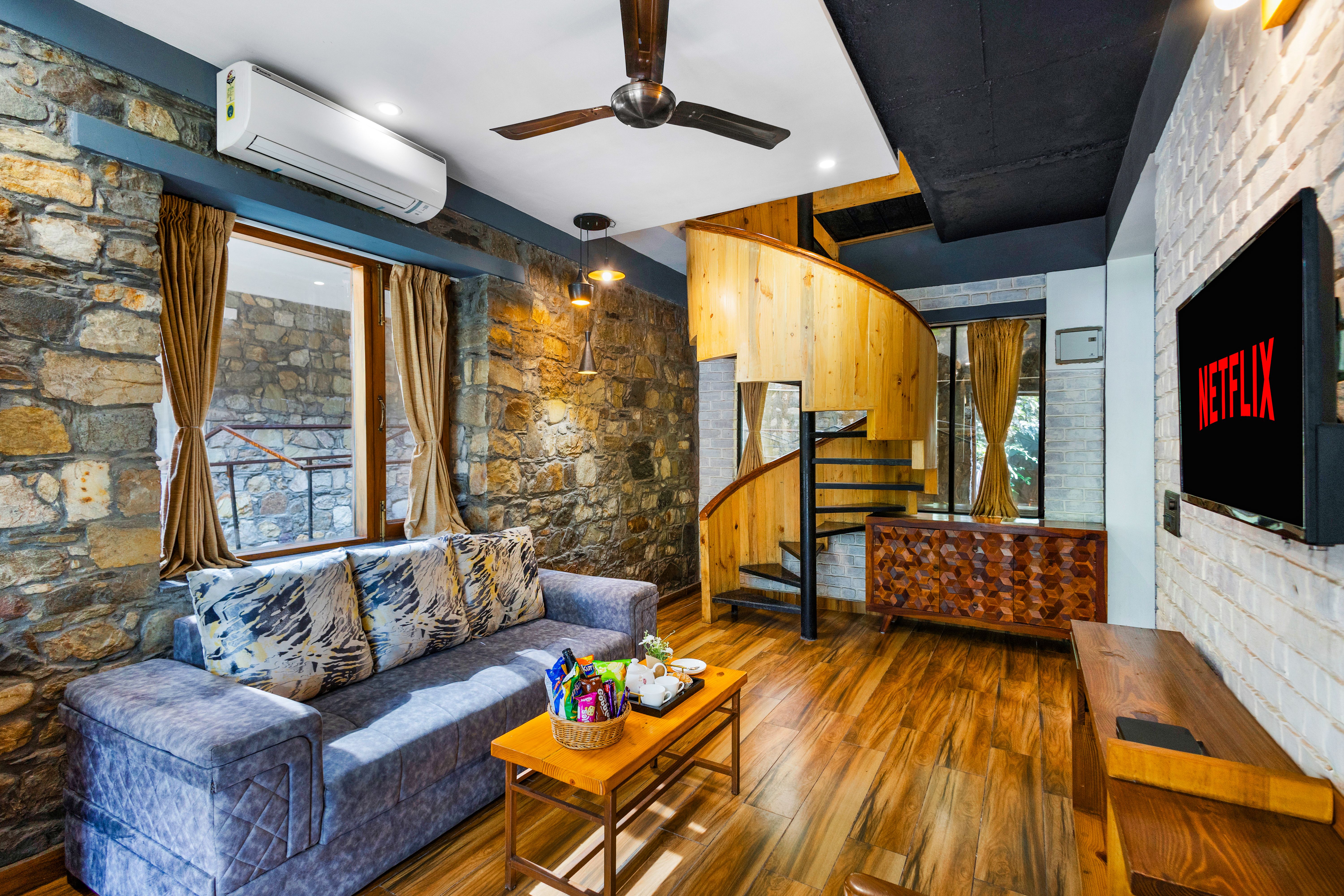 Granny’s Den | 3-BHK Pet-friendly With Living Room, Shared Pool, Restaurant & Gazebo by the River