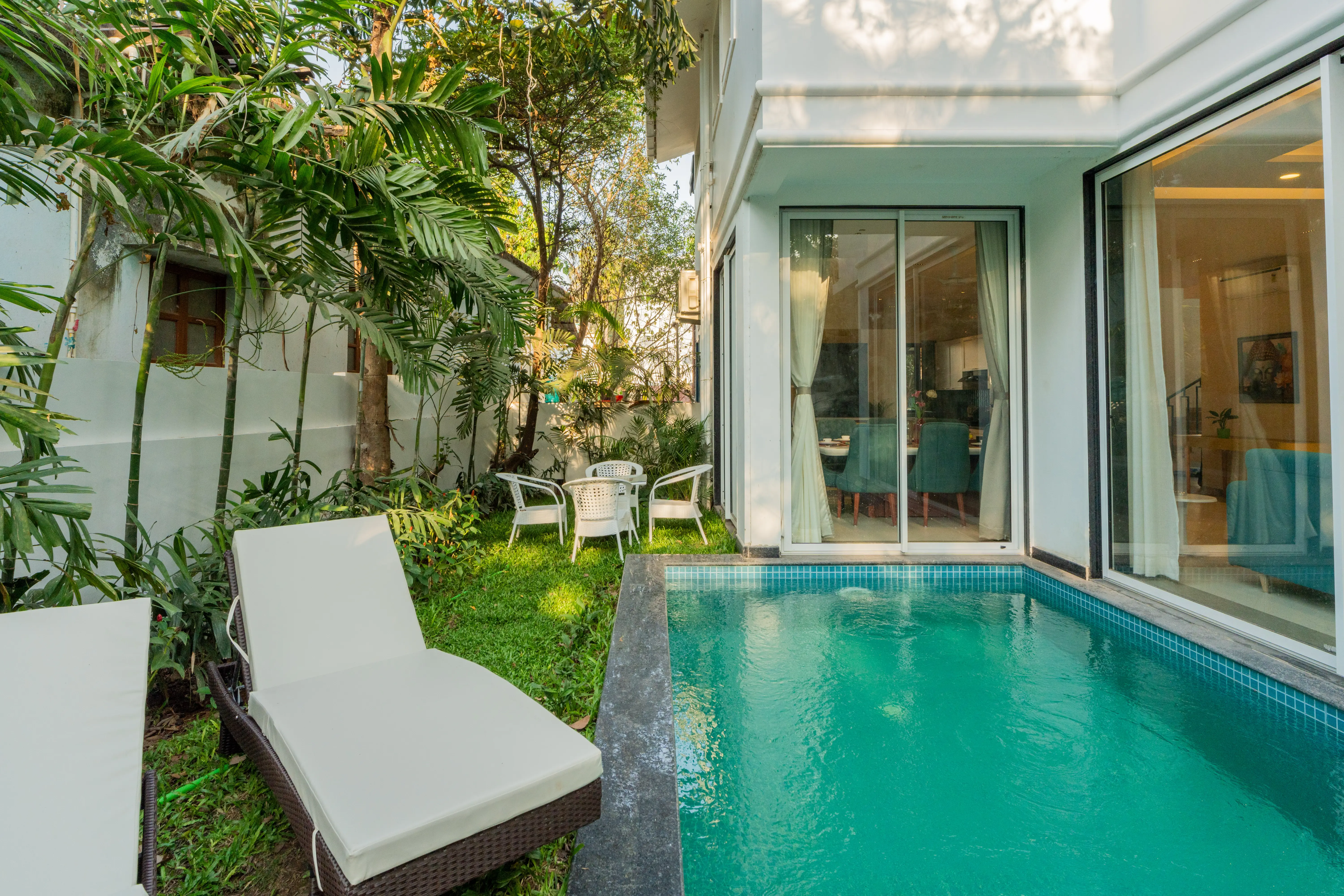 Laguna Camellia | Opulent 4-BHK Getaway Near Popular Beaches With Private Pool, Balcony & Indoor Bar