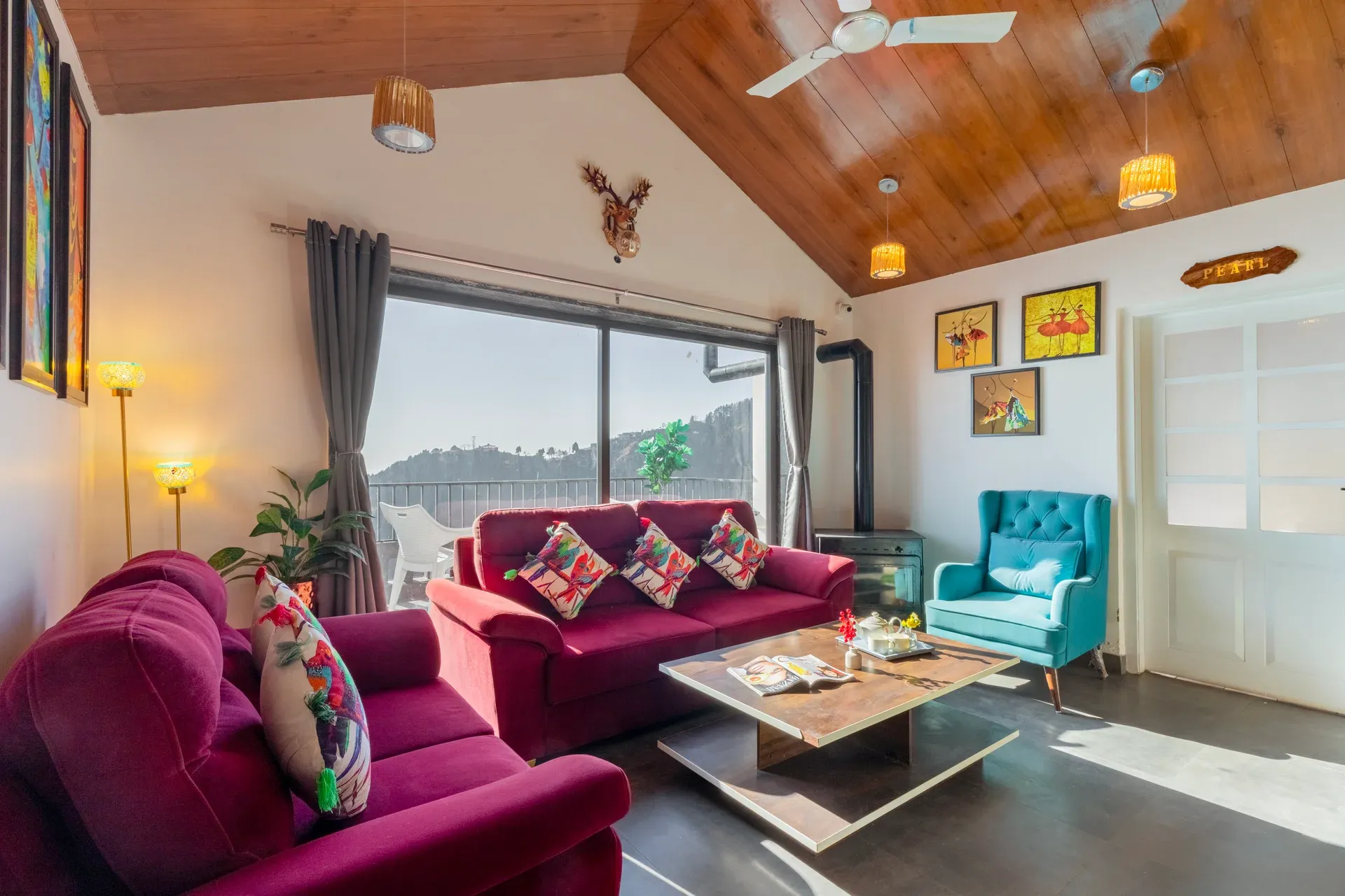 Evara | Serene Pet-friendly 4-BHK Hill Retreat With Balcony, Fireplace & Scenic Views - Image 3