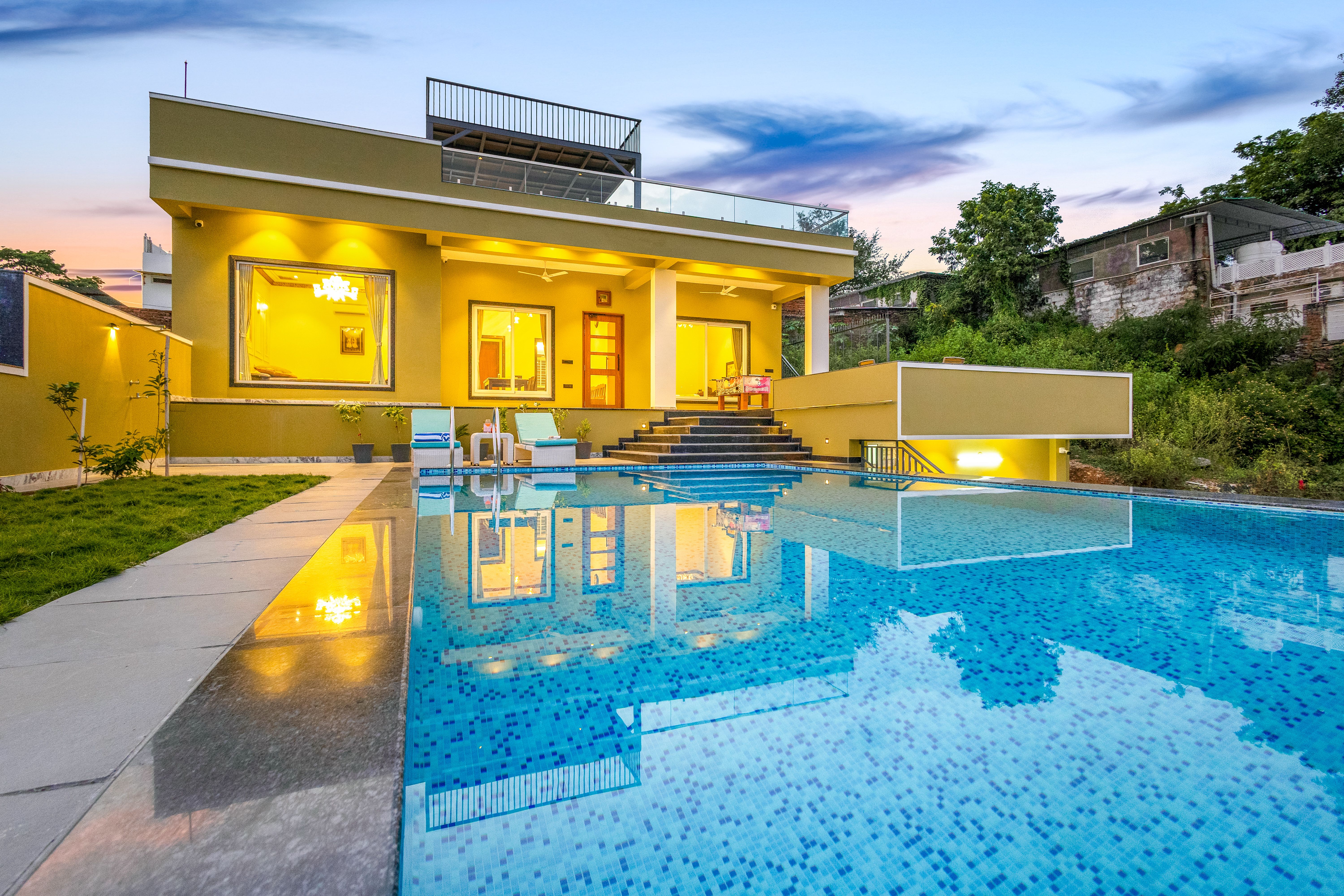 Lakemount | 2-BHK Getaway with Private Pool, Open-Air Gazebo & Terrace At Fatehsagar Lake