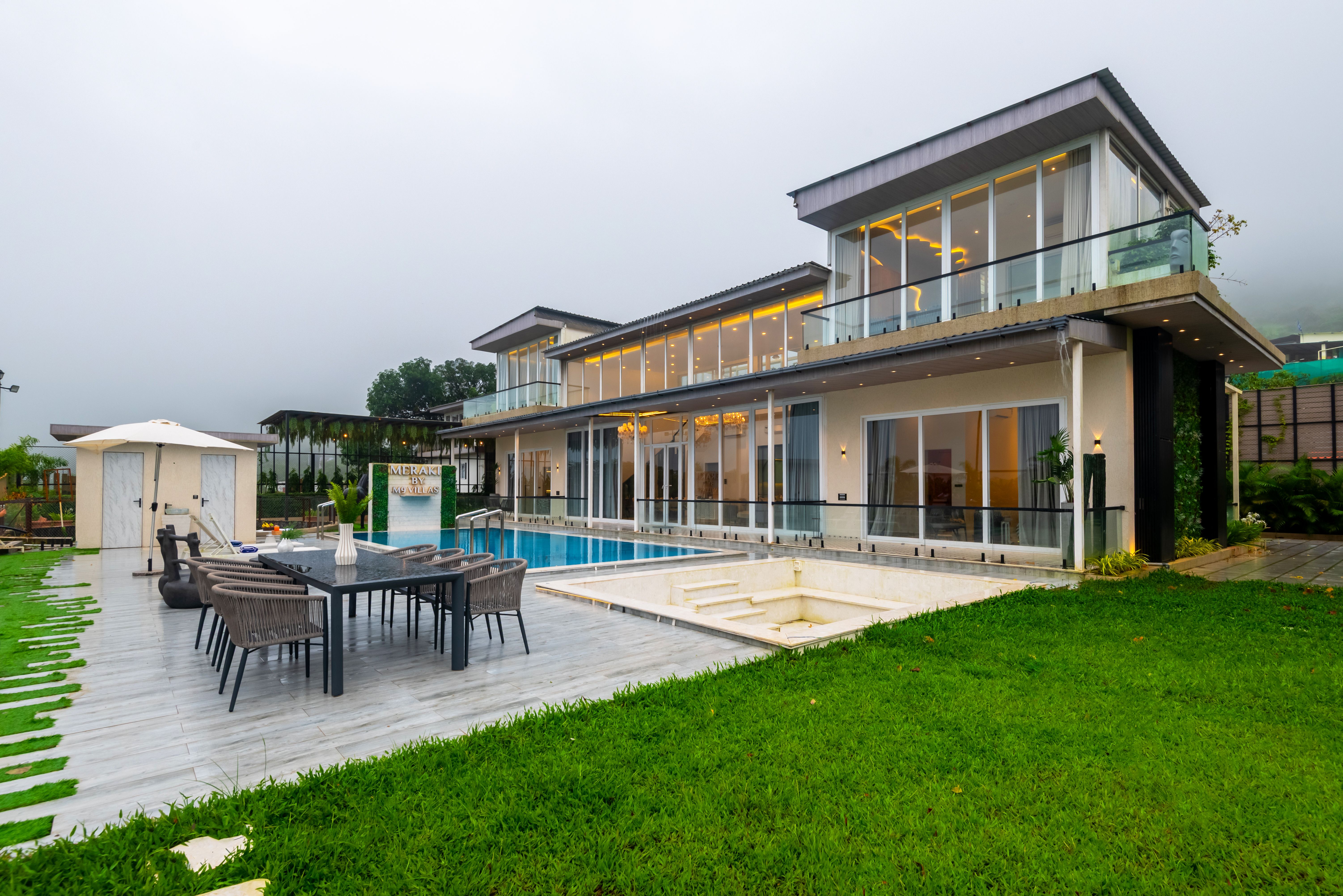 Meraki Villa | Majestic 6-BHK Glass Villa With Private Pool, Balcony, Garden & Gazebo