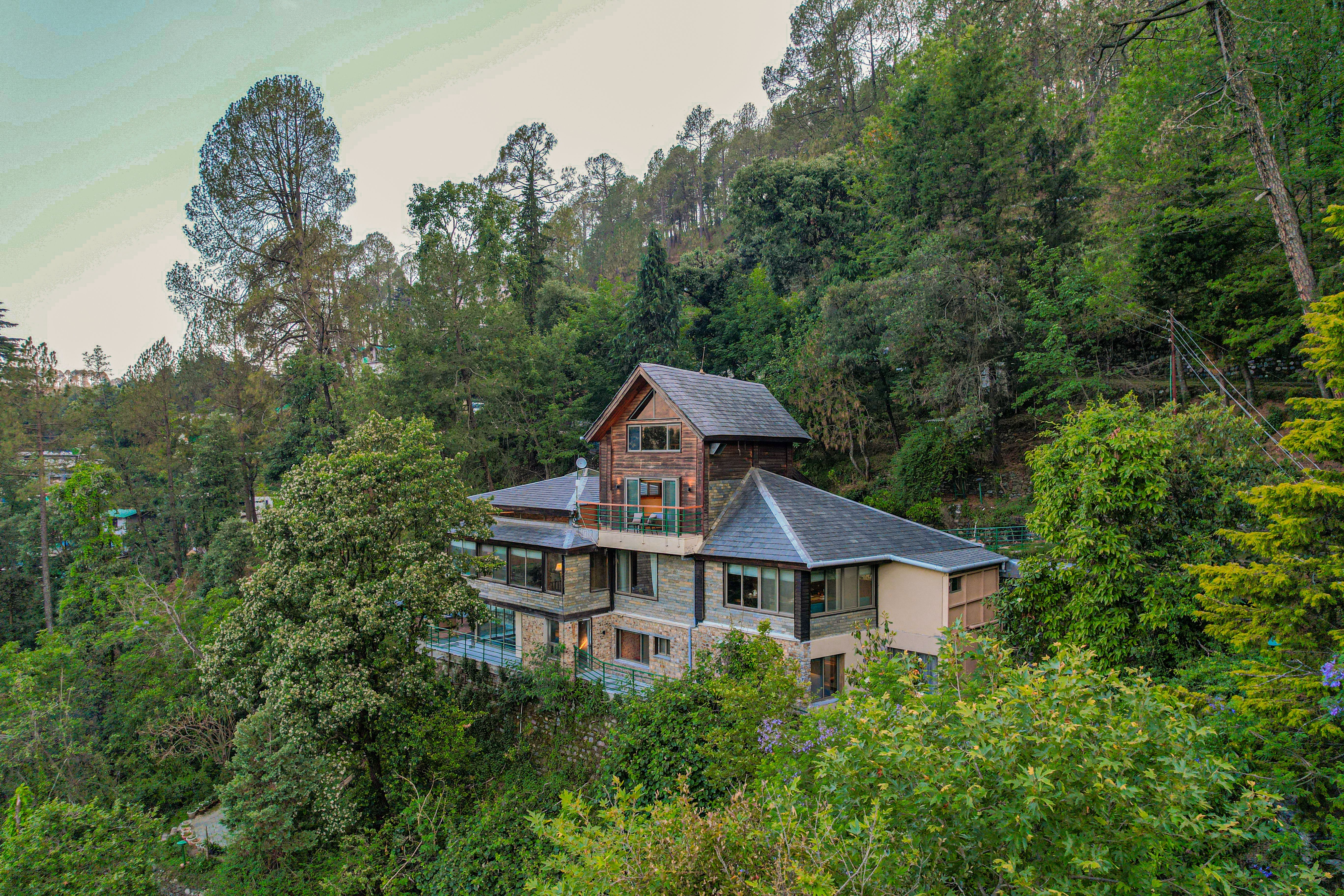 Blushing Pines Retreat | Stunning 3-BHK Hillside Villa with Attic, Indoor Pool & Outdoor lounge - Image 2