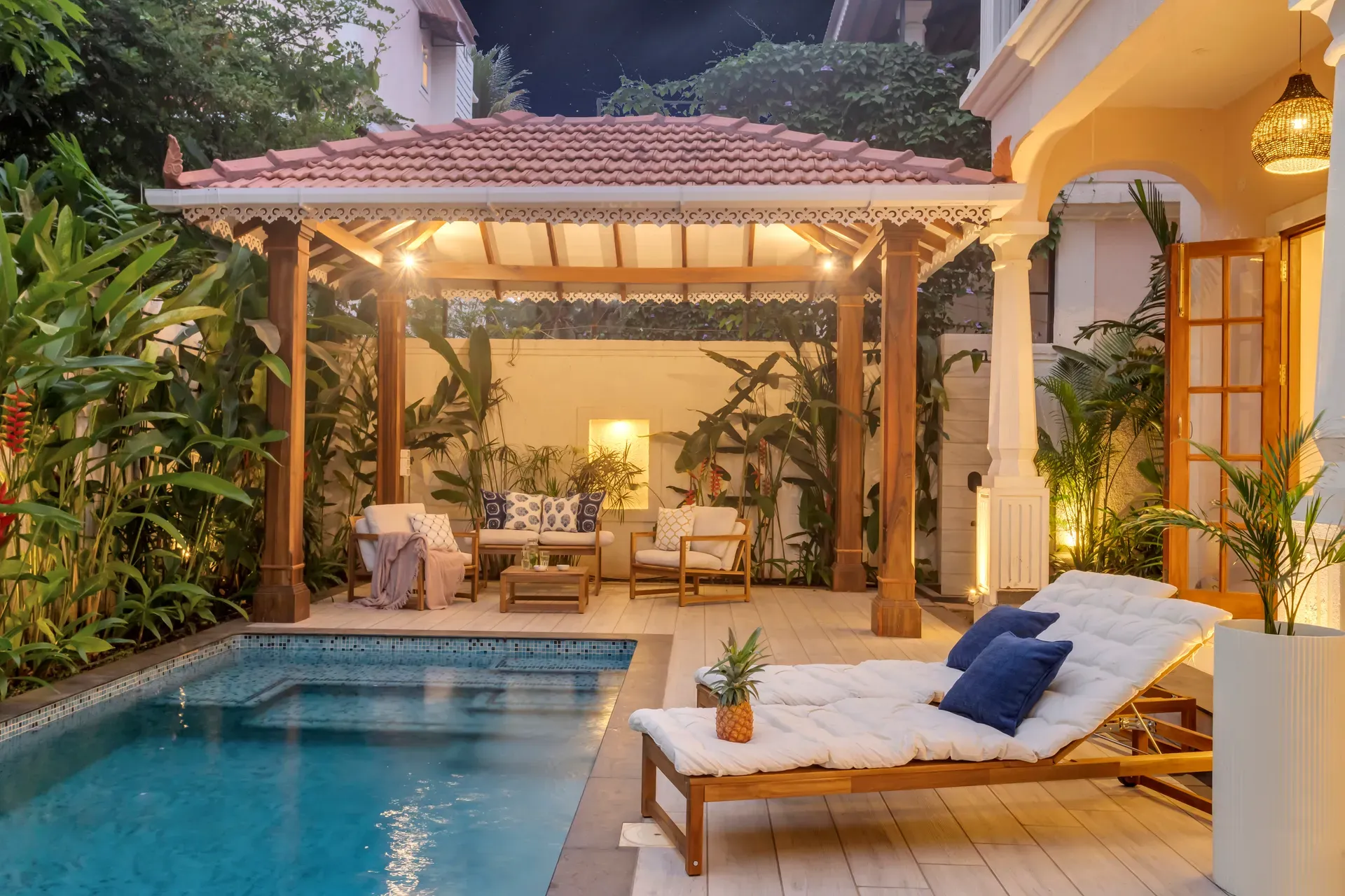 PinkSky | 4-BHK | Pvt. Pool, Bar & Gazebo