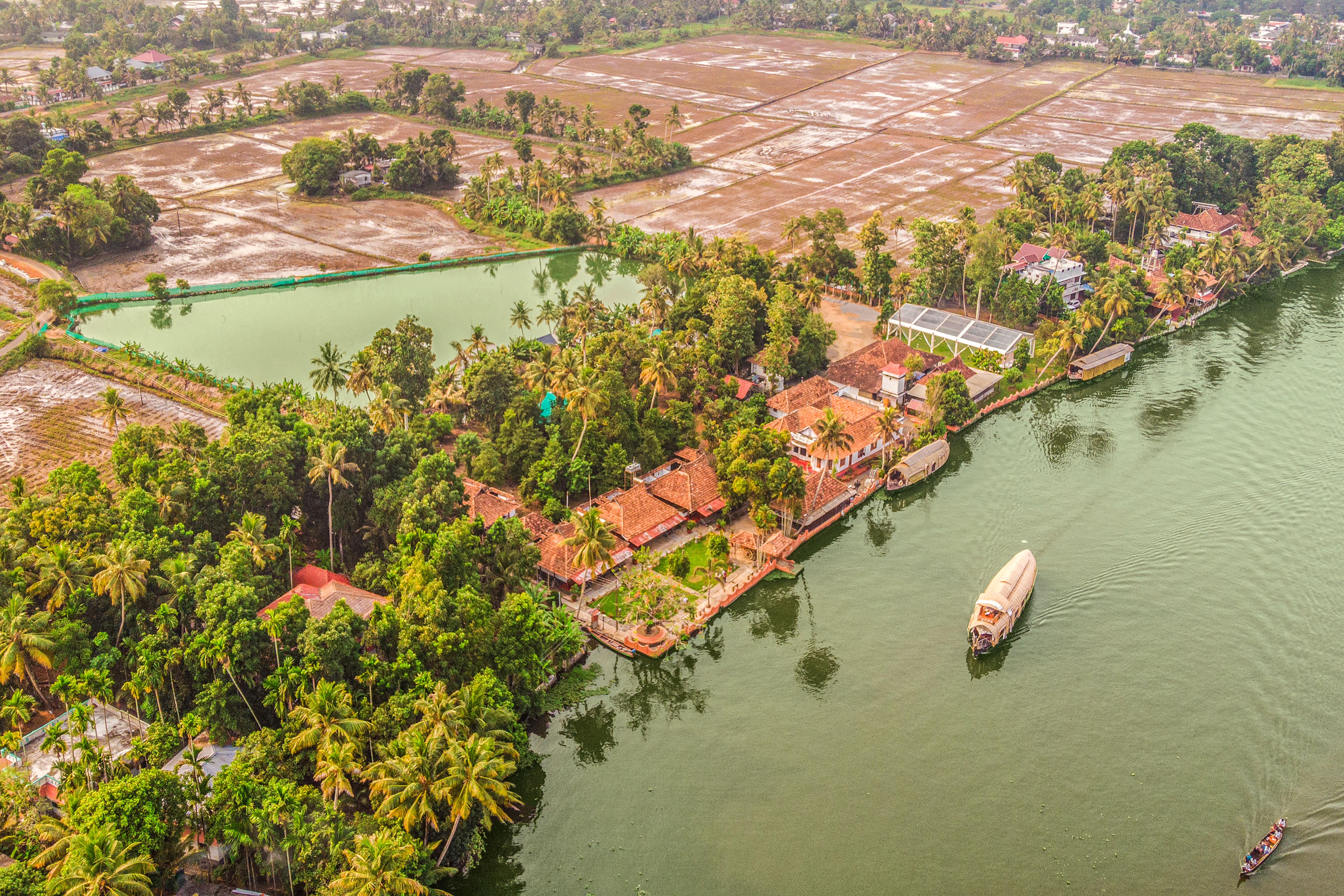 Palm Dale Deluxe Room | Serene Heritage Retreat by the Backwaters with Garden & Restaurant - Image 3