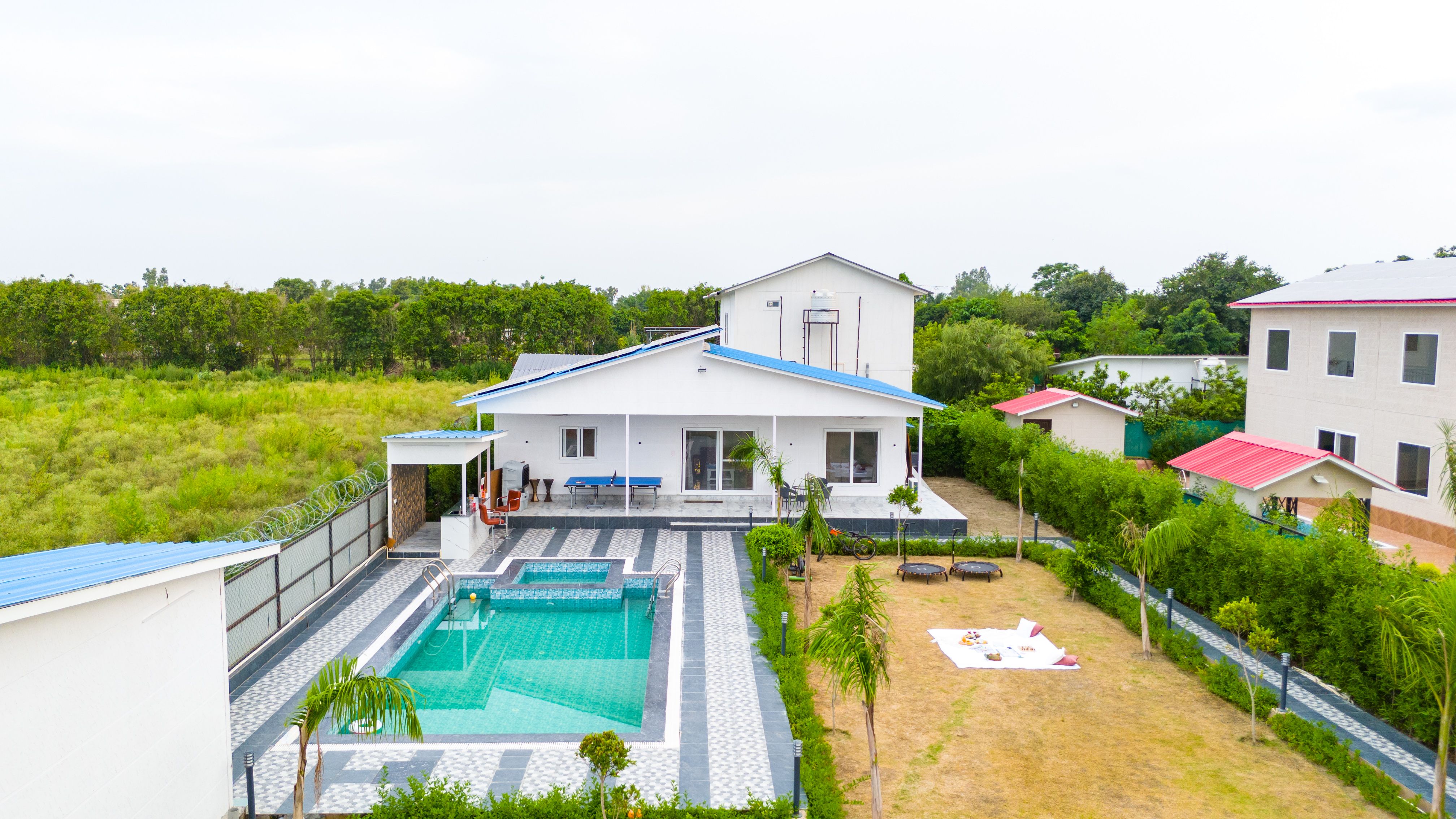 Vashisht Villa | Pet-friendly 3-BHK Farmhouse With Private Pool, Garden & Bar