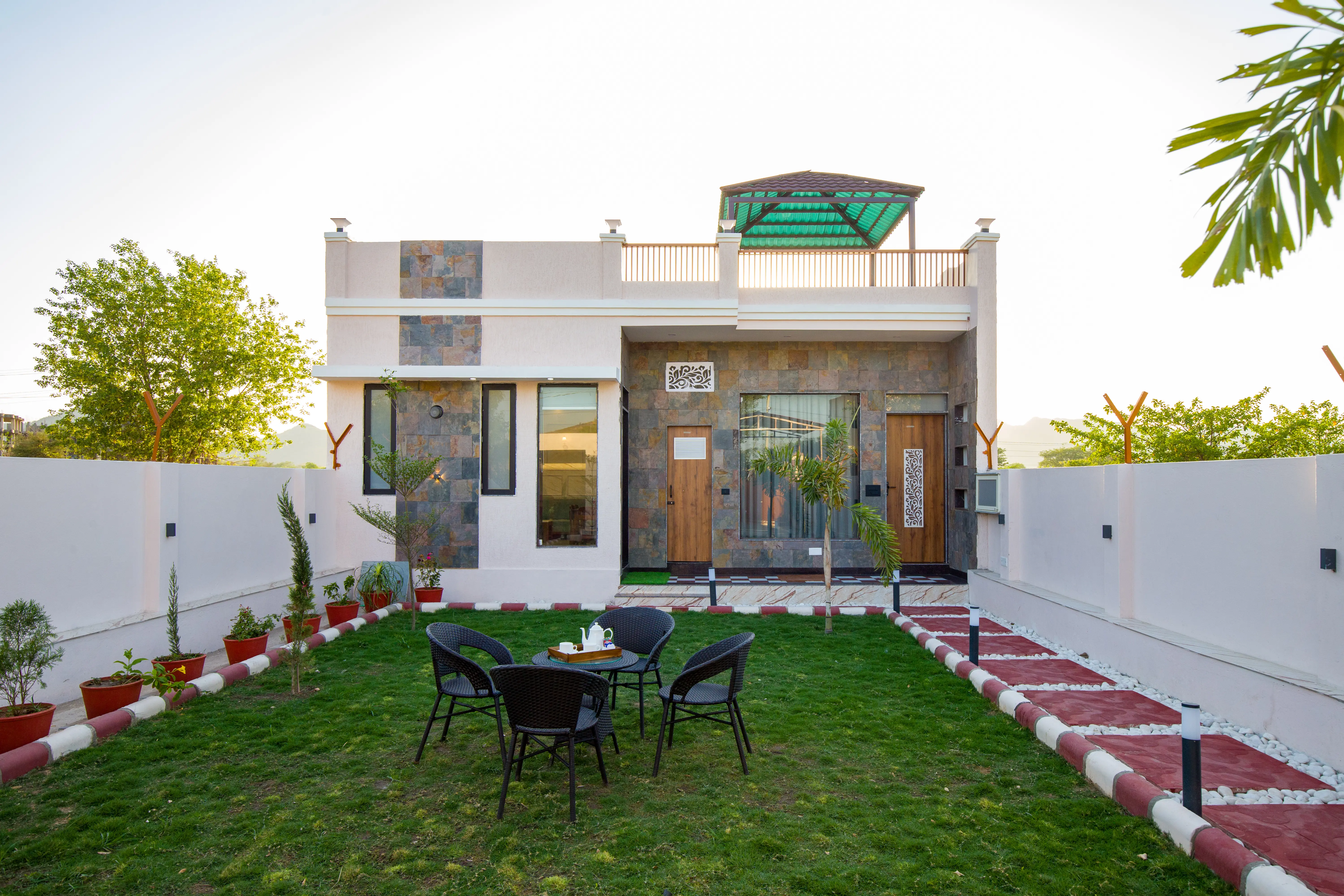 Parvam Retreat | Charming Pet-friendly 2-BHK Villa With Private Pool, Garden, Terrace & Aravali Hill Views