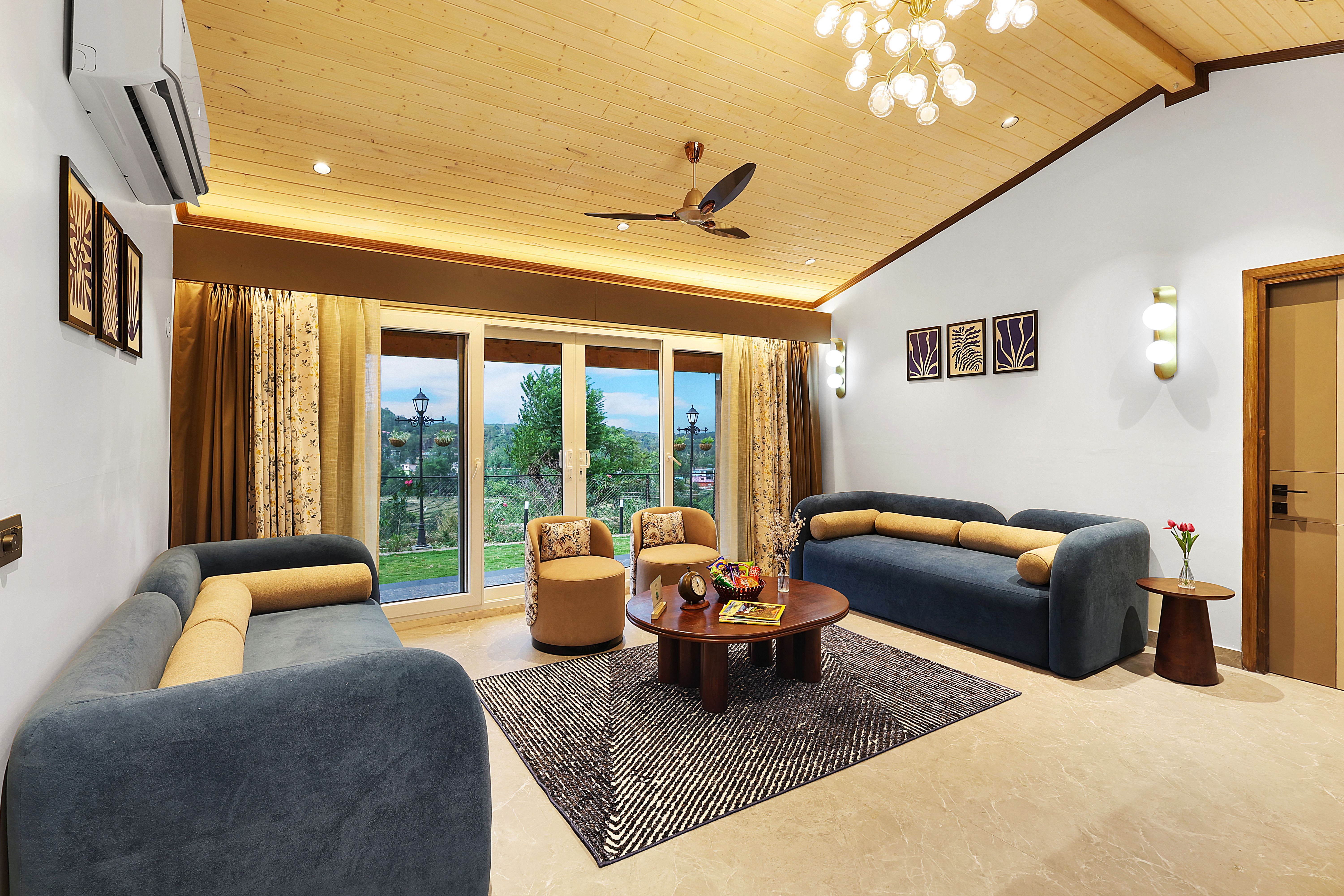 Esh Cottages Moss | Hilltop 2-BHK Retreat with Open-air Jacuzzi, Shared Garden, Pool & Cosy Lounge