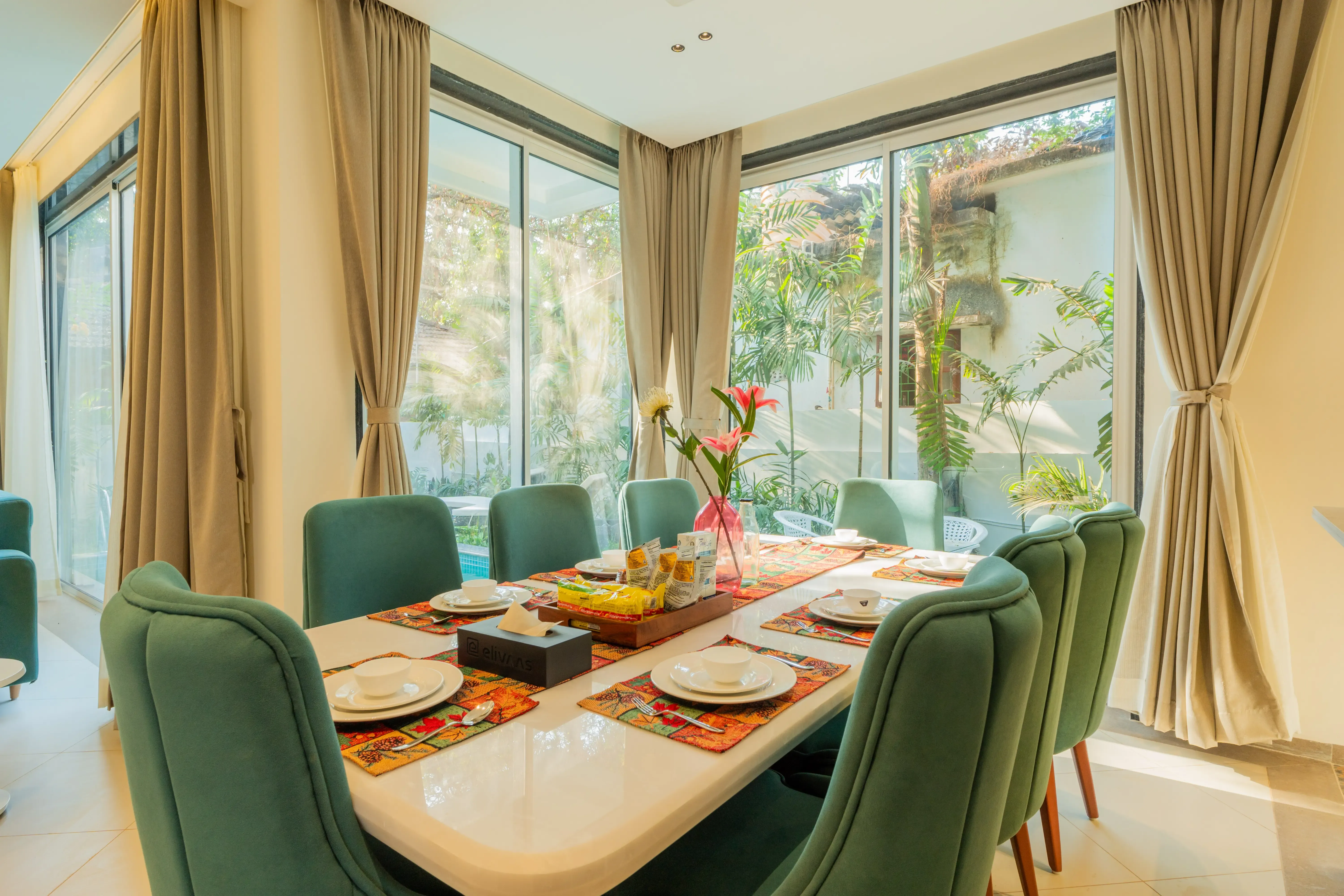 Laguna Camellia | Opulent 4-BHK Getaway Near Popular Beaches With Private Pool, Balcony & Indoor Bar