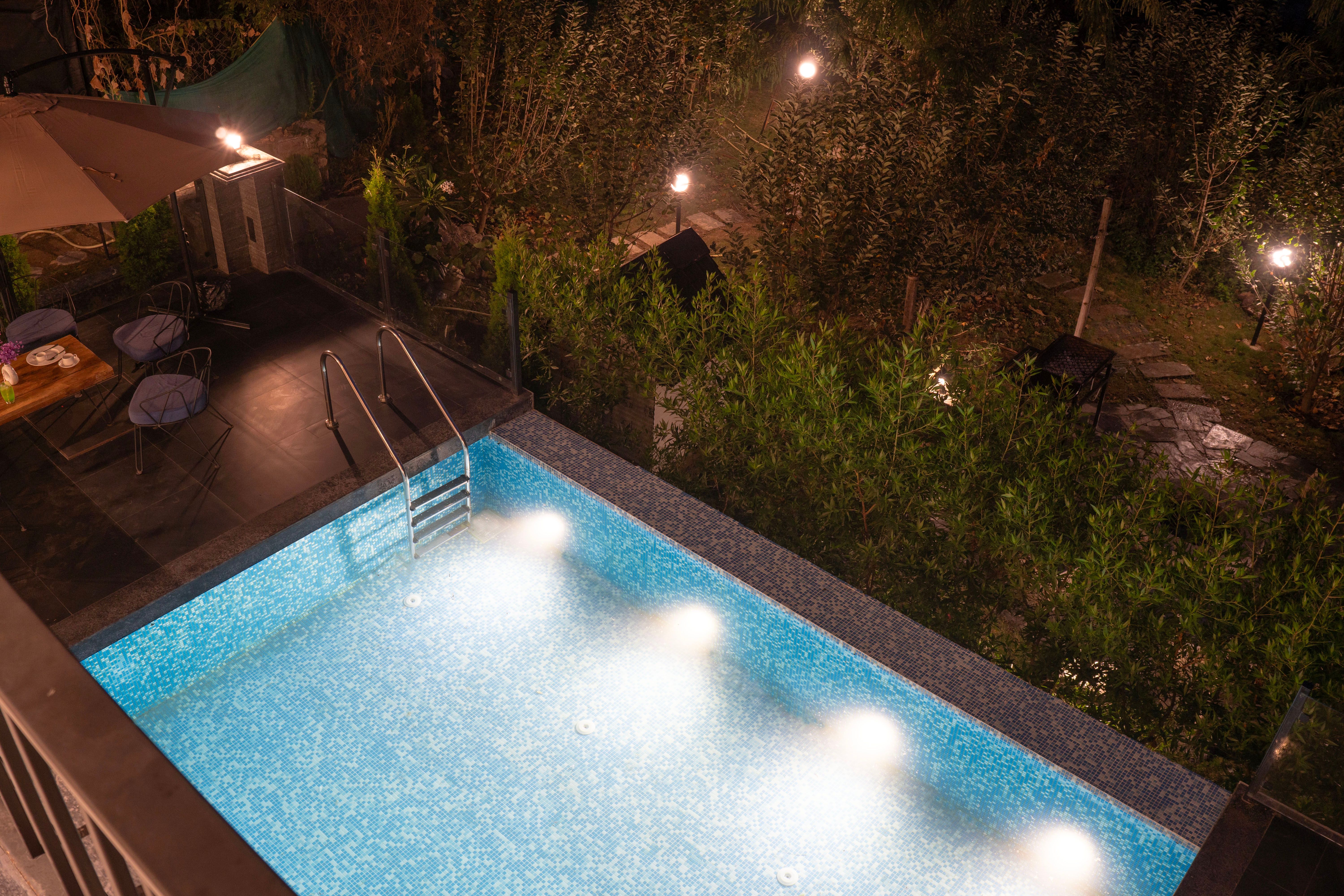 Maple House | Hillside 3-BHK Retreat with Private Pool, Jacuzzi, Open Pizzeria & Bonfire Area