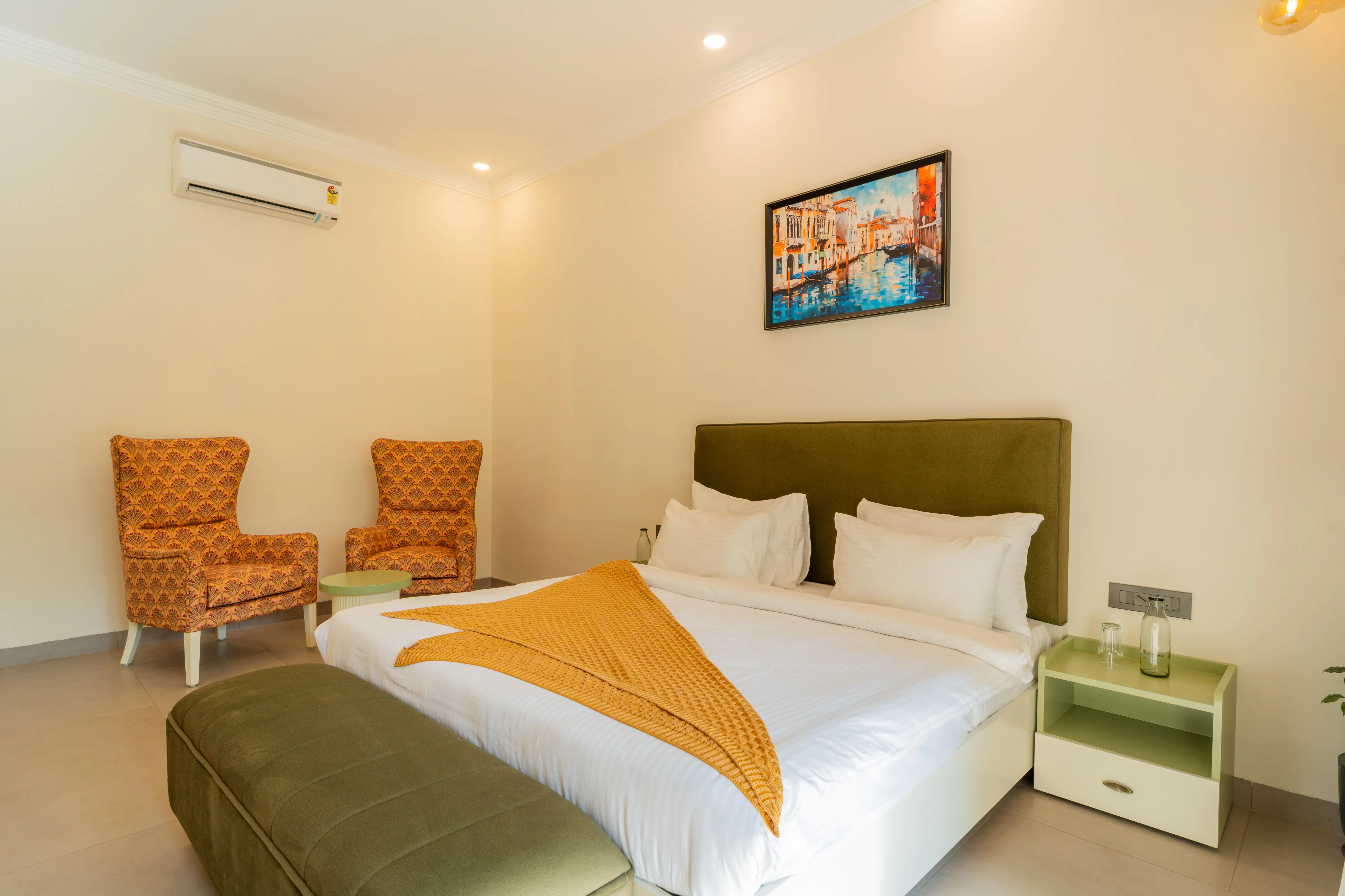 Laguna Camellia | Opulent 4-BHK Getaway Near Popular Beaches With Private Pool, Balcony & Indoor Bar