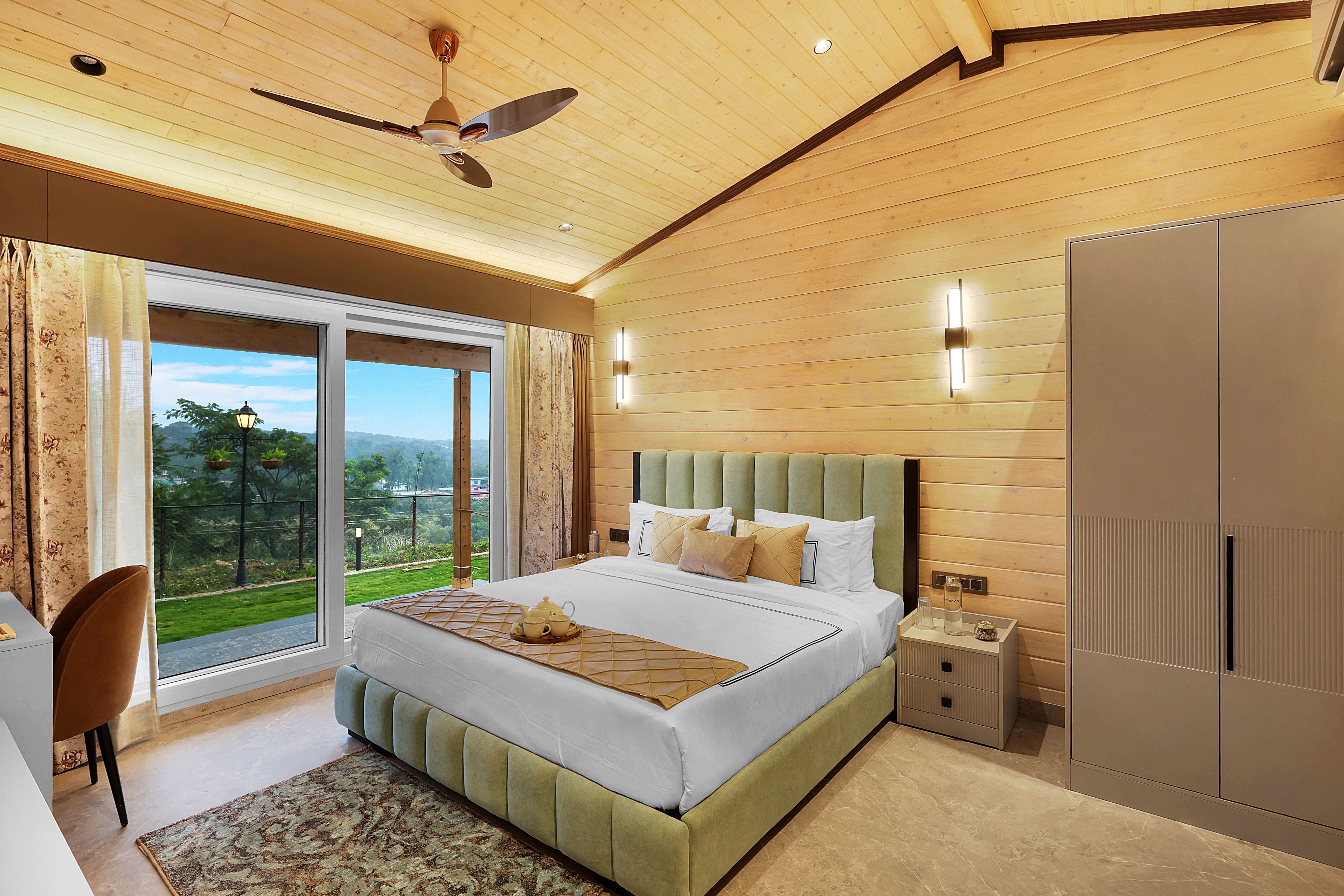 Esh Cottages Moss | Hilltop 2-BHK Retreat with Open-air Jacuzzi, Shared Garden, Pool & Cosy Lounge