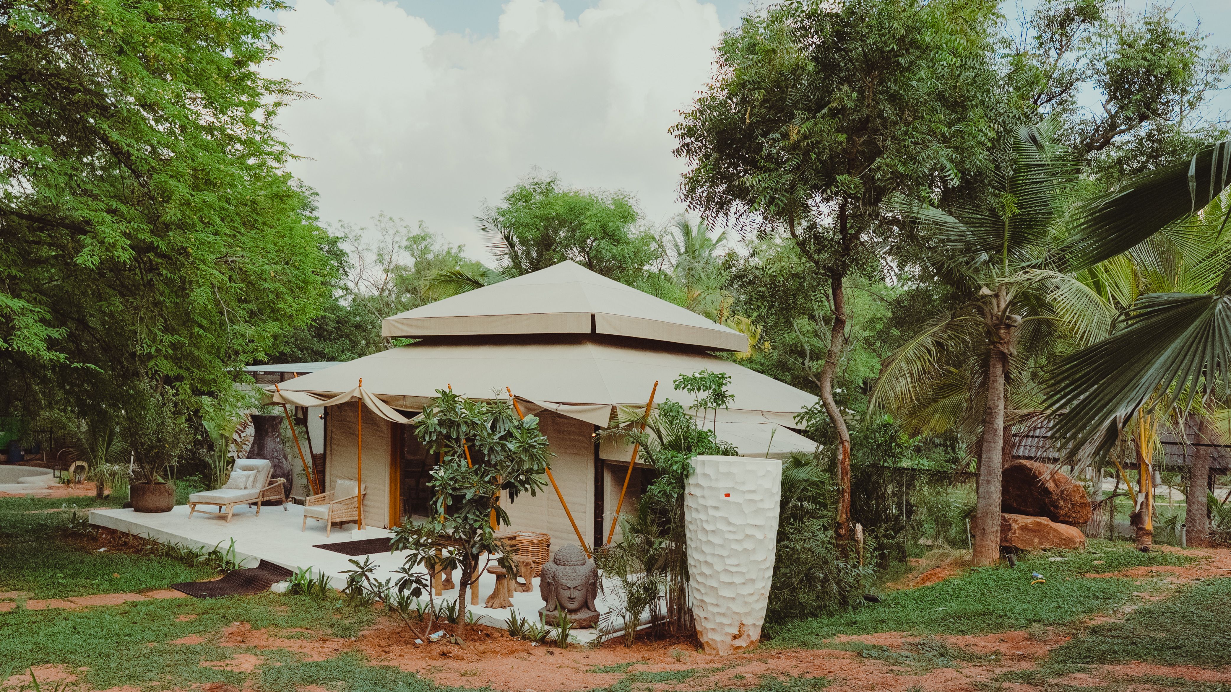 Bali Bay Saung | 1 Earthy Fibre-Clad Tent with a Shared Pool, Jacuzzi, Lounges & Firepits