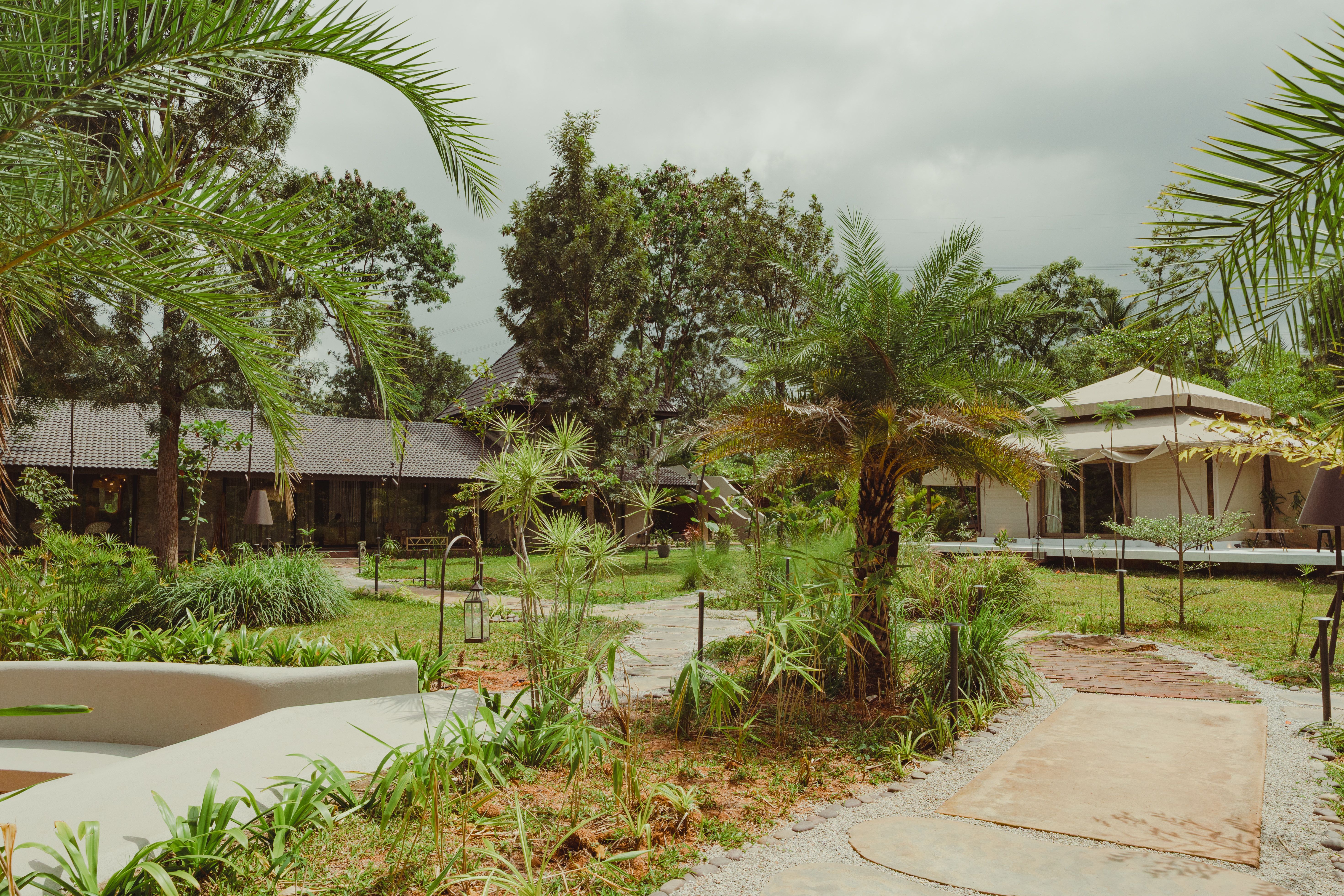 Ananta Bliss Talam | 2-BHK Pet-friendly Villa & 1 Tent On 1-Acre of Land with Shared Pool, Firepit, Garden & Gazebo