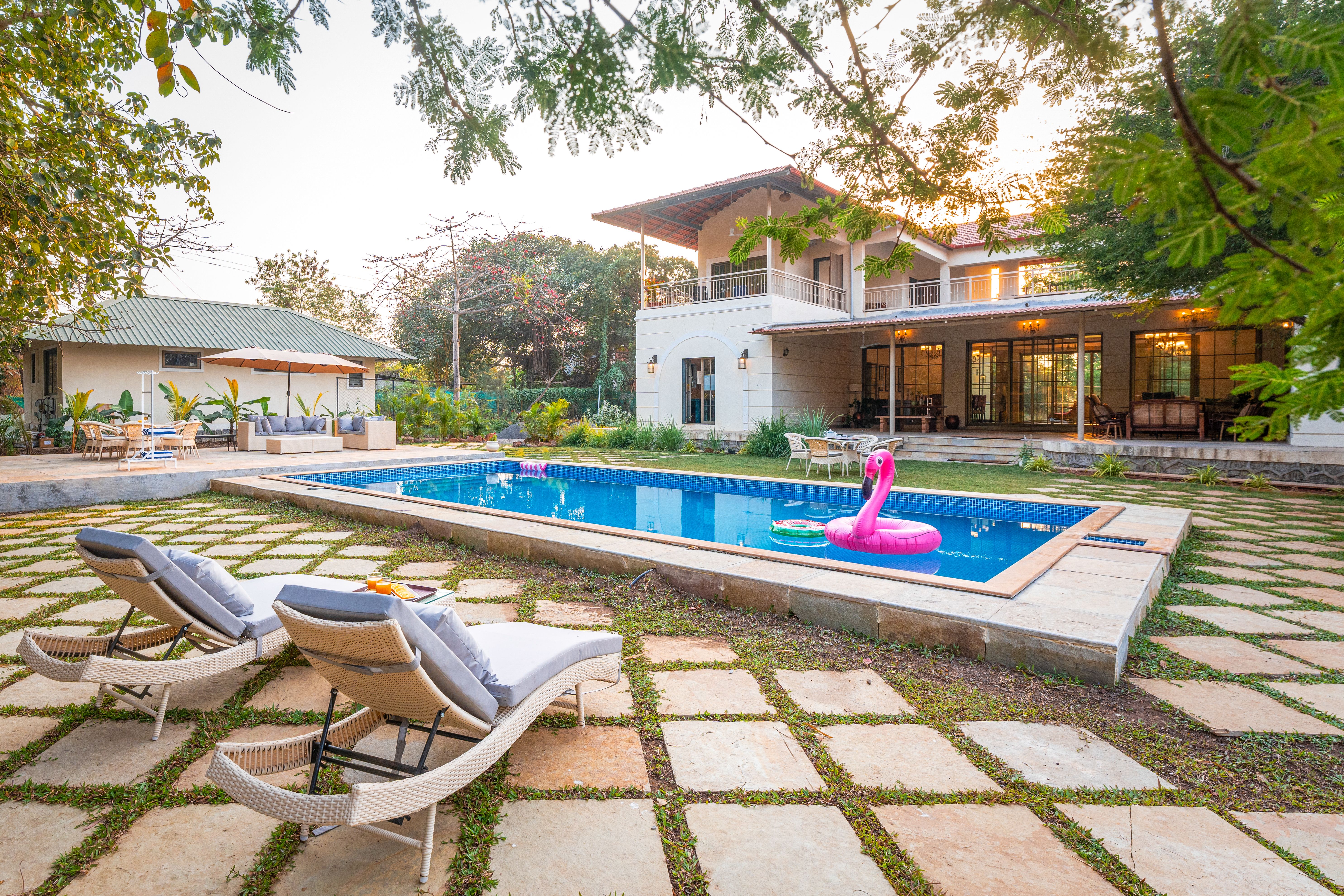 Casa Mocha | 5-BHK Pet-friendly Retreat With Pvt Pool, Verandah & Ent Lounge